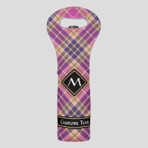 Pink, Gold and Blue Tartan Wine Bag