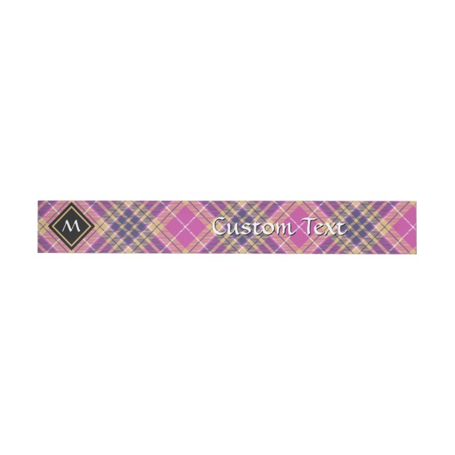 Pink, Gold and Blue Tartan Wrap Around Address Label (Individual)