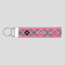 Pink, Gold and Blue Tartan Wrist Keychain