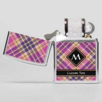 Pink, Gold and Blue Tartan Zippo Lighter