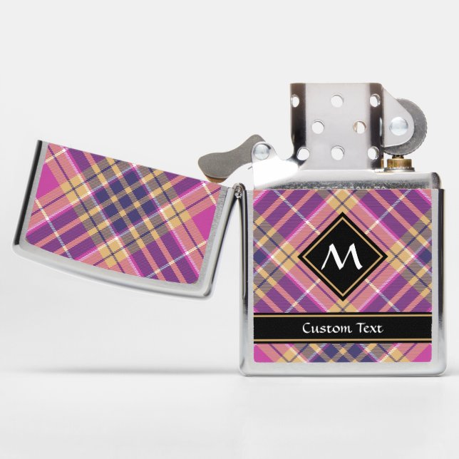 Pink, Gold and Blue Tartan Zippo Lighter (Opened)