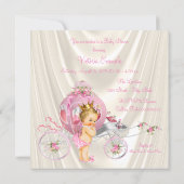 Pink Gold and Ivory Pearl Princess Baby Shower Invitation (Back)