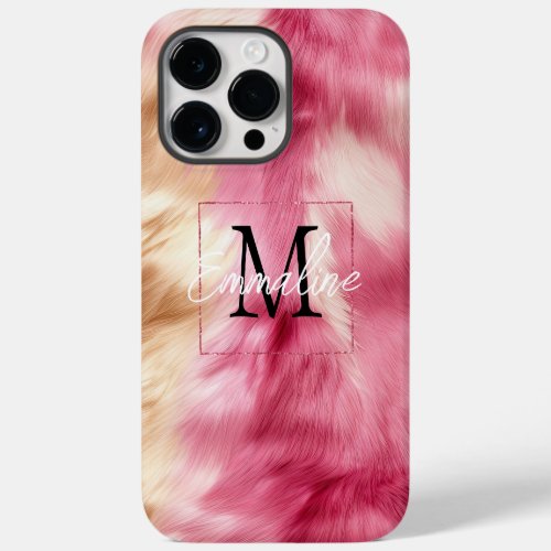 Pink Gold Animal Fur Case_Mate iPhone 14 Pro Max Case