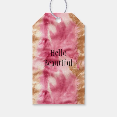 Pink Gold Animal Fur Gift Tags