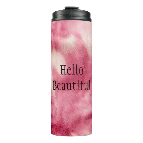 Pink Gold Animal Fur Thermal Tumbler