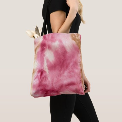 Pink Gold Animal Fur Tote Bag