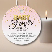 Baby shower hot sale candle tags