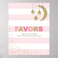 pink gold baby shower decor favors table sign pink