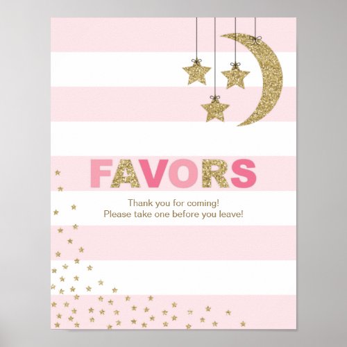 pink gold baby shower decor favors table sign pink