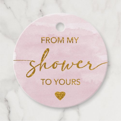 Pink Gold Baby Shower Favor Favour Tag Soap Circle