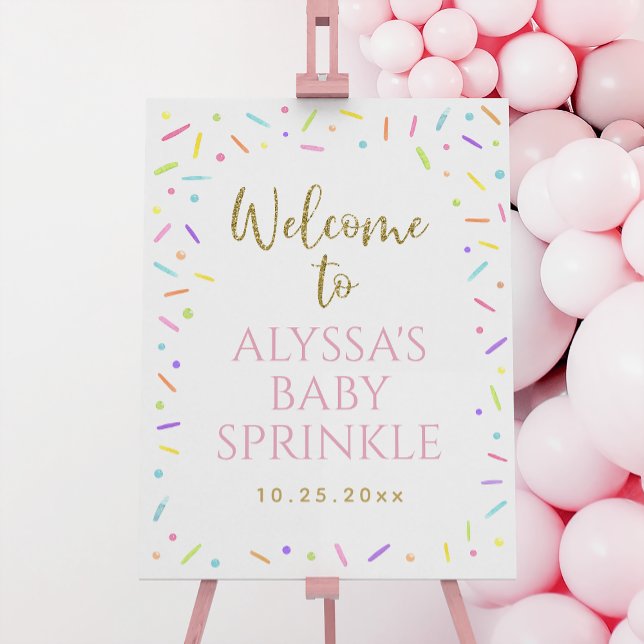 Pink Gold Baby Sprinkle Welcome Foam Board (Creator Uploaded)