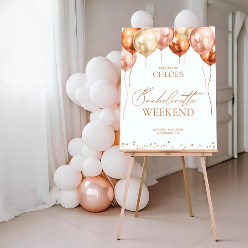 Pink  Gold Bachelorette Weekend Welcome Sign