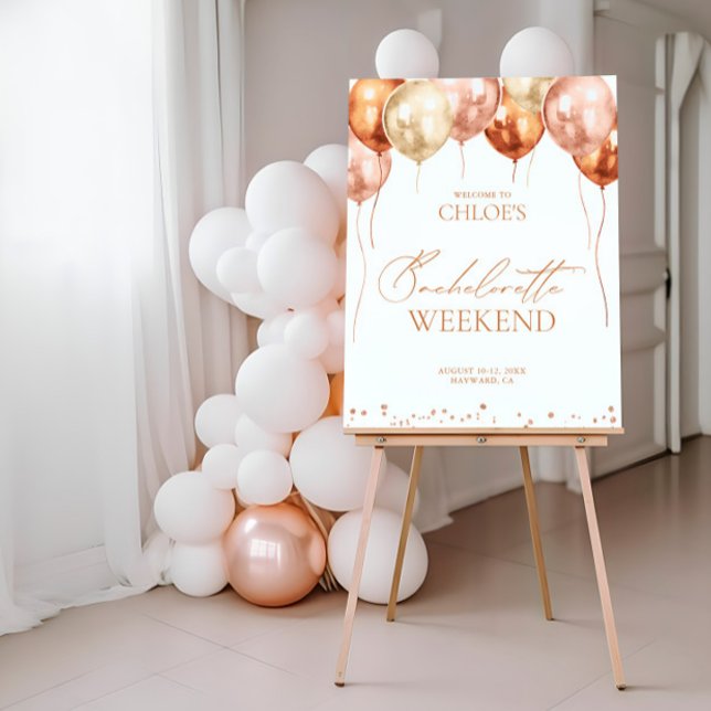 Pink & Gold Bachelorette Weekend Welcome Sign (Pink & Gold Bachelorette Weekend Welcome Sign)