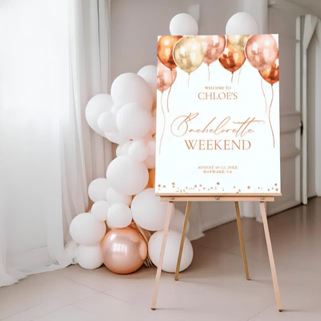 Welcome Weekend Sign Pink & Gold Bachelorette Weekend Welcome Sign | Zazzle