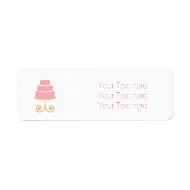 Pink & Gold Bakery Cake Address Labels (Front)