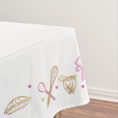 Pink Gold Baking Cooking Utensil  Confections Tablecloth