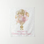 Pink Gold Balloon Baby Shower Banner Backdrop at Zazzle