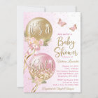 Pink Gold Balloons Butterfly Baby Shower