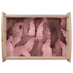 Pink Gold Banana Leaves: Luxury Serving Tray