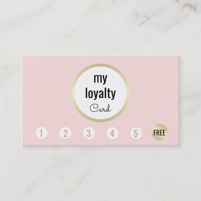Pink Gold Beauty Salon Customer Loyalty 6 Punch (Front)