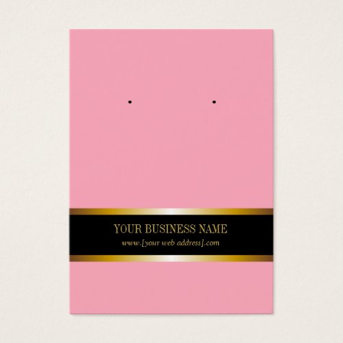 Pink Gold Black Custom Earring Card