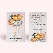 Pink Gold Black Event Planner Balloon Artist Business Card at Zazzle