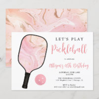 Pink gold black Pickleball birthday party