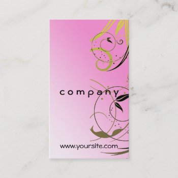 Pink Gold Black Swirl Business Card by profilesincolor at Zazzle