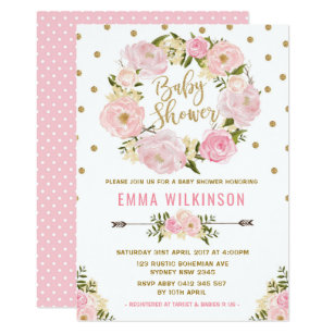pink and gold invitations zazzle
