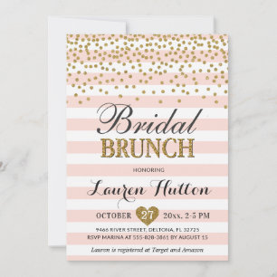 Pink Gold Bridal Brunch Invitations Cards Mimosa