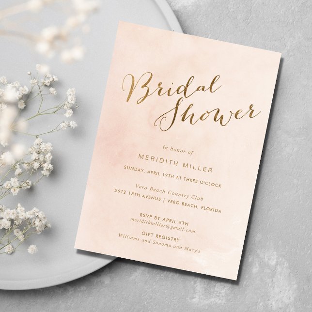 Pink Gold Bridal Shower Party Invitation (Pink Gold Bridal Shower Party Invitation)