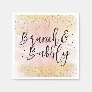 Pink Gold Brunch and Bubbly Bridal Shower Napkin