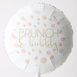 Pink Gold Bubbles Brunch and Bubbly Balloon