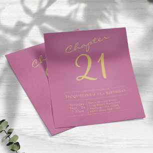 Pink Gold Budget 21st Birthday Invitation Flyer