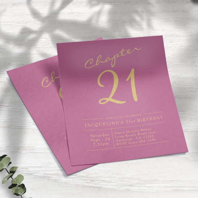 Pink Gold Budget 21st Birthday Invitation Flyer (Creator Uploaded)