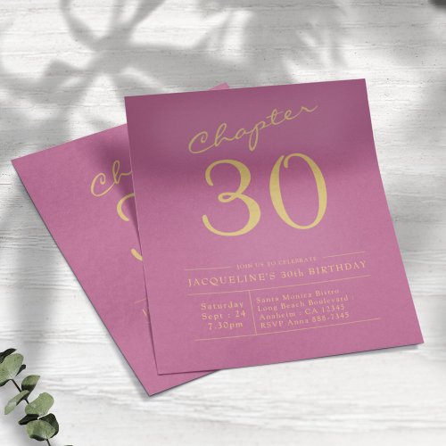 Pink Gold Budget 30th Birthday Invitation Flyer
