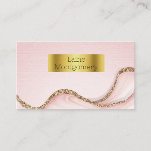 Pink  Gold Business Card