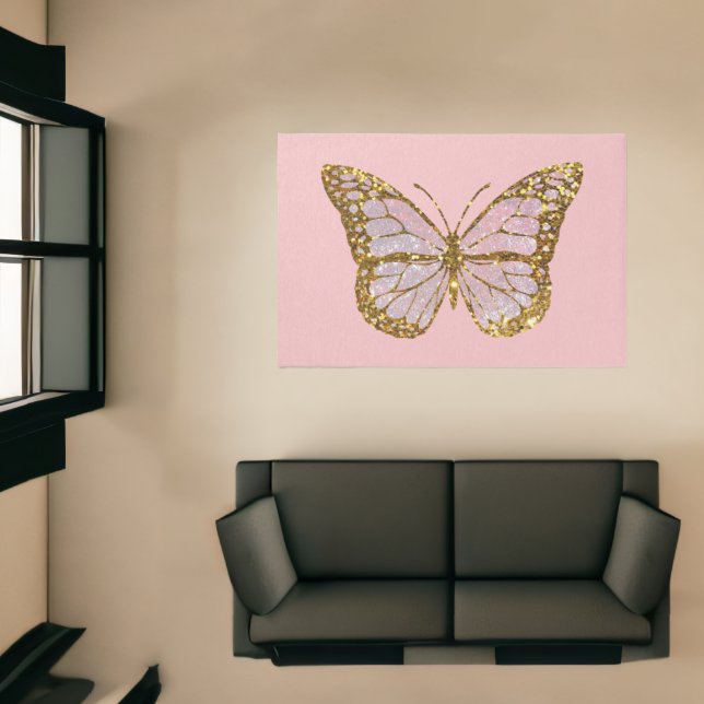 Pink gold butterfly rug (Insitu (Indoor 1))