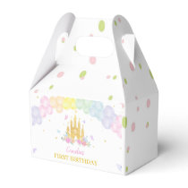 Pink Gold Castle Princess Birthday Favor Box