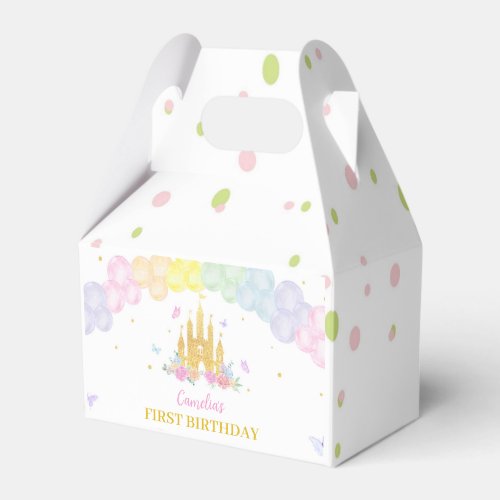 Pink Gold Castle Princess Birthday Favor Box