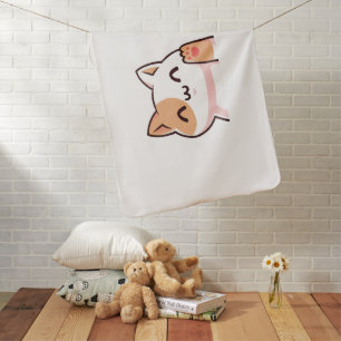 Pink Gold Cat Baby Blanket
