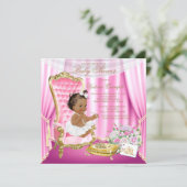 Pink Gold Chair Ethnic Princess Pearl Baby Shower Invitation (Standing Front)