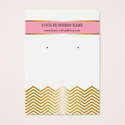 Pink Gold Chevron Custom Earring Card