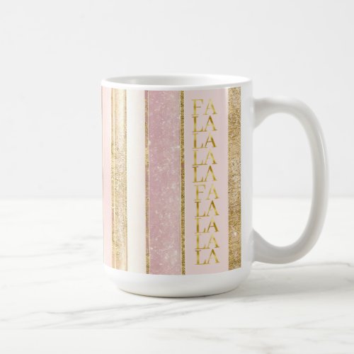 Pink Gold Christmas Fa La La Pattern27 ID1009 Coffee Mug
