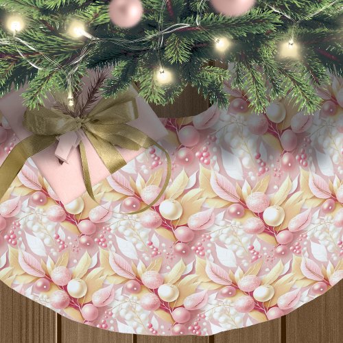 Pink Gold Christmas Merry Pattern17 ID1009 Brushed Polyester Tree Skirt