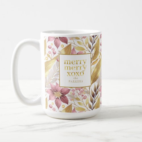 Pink Gold Christmas Merry Pattern21 ID1009 Coffee Mug