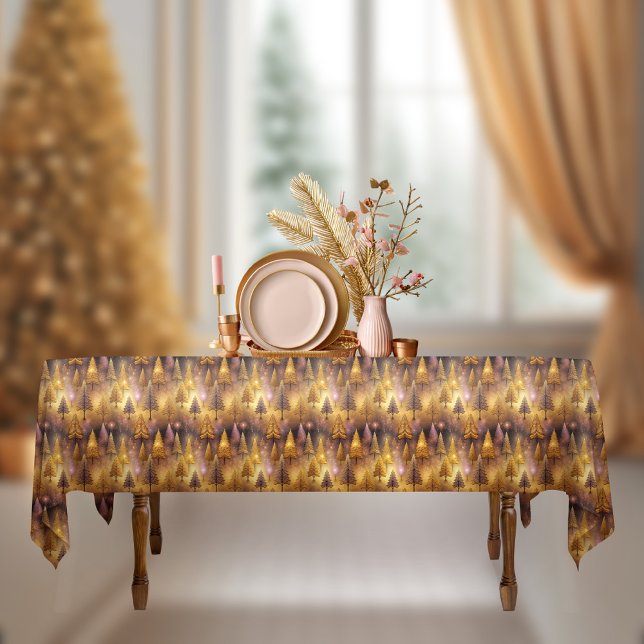 Pink Gold Christmas Pattern#19 ID1009 Tablecloth (Creator Uploaded)
