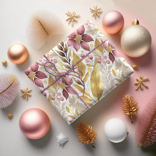 Pink Gold Christmas Pattern#21 ID1009 Wrapping Paper