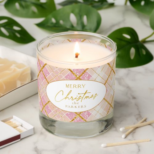 Pink Gold Christmas Pattern28 ID1009 Scented Candle