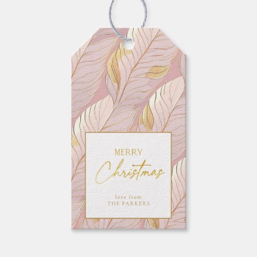Pink Gold Christmas Pattern29 ID1009 Gift Tags
